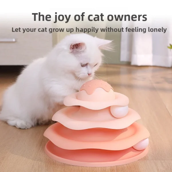 sg-11134201-8261d-mlc9g9276pz81b.webp Cat Tower Ball Rotating Ball Toy Multi Layer Cat Ball Toy Cat Teaser Random Color