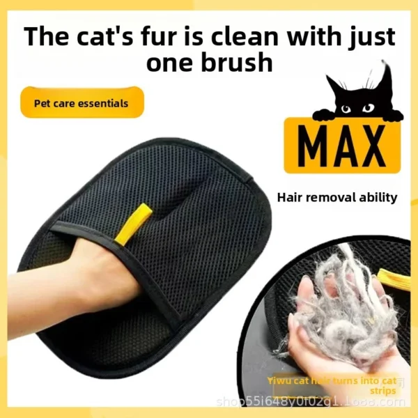 sg-11134201-8262g-ml9p94ivahvs61.webp Reusable Pet Hair Removal Glove Black Mesh Washable Ergonomic Cleaning Mitt